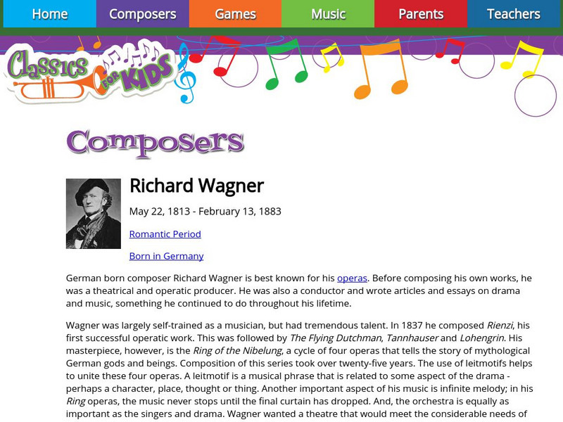 Classics for Kids: Richard Wagner Handout