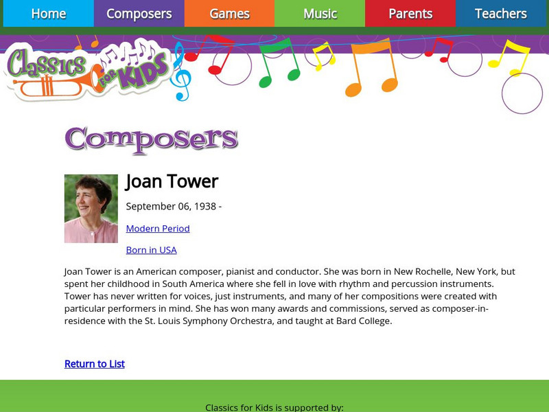 Classics for Kids: Joan Tower Handout