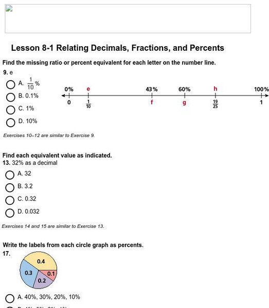 Holt, Rinehart and Winston: Homework Help Independent Practice: Relating Decimals, Fractions and Percent eBook Holt, Rinehart and Winston: Homework Help Independent Practice: Relating Decimals, Fractions and Percent eBook