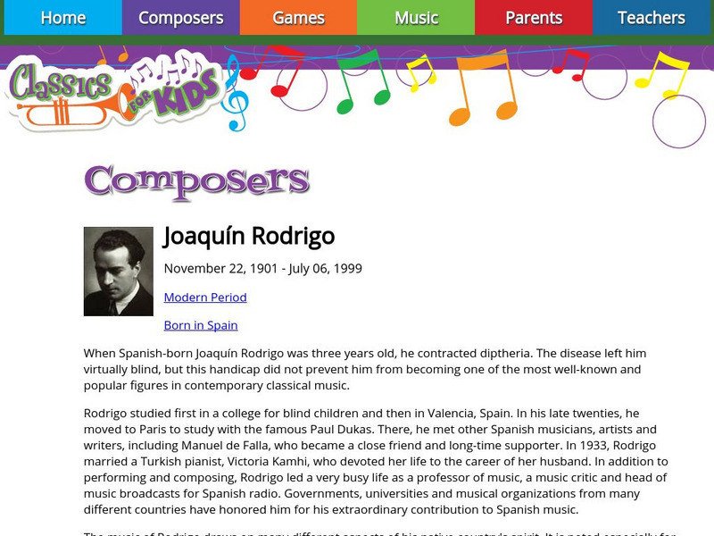Classics for Kids: Joaquin Rodrigo Handout
