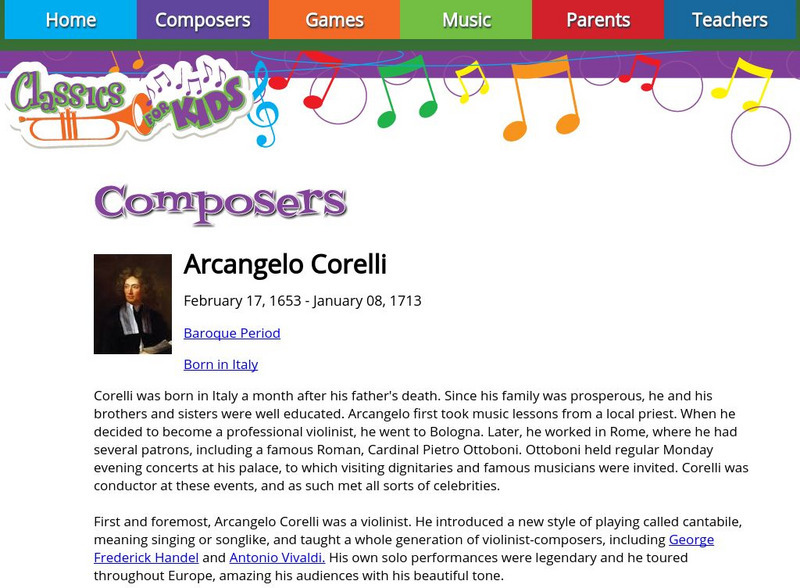 Classics for Kids: Arcangelo Corelli Handout