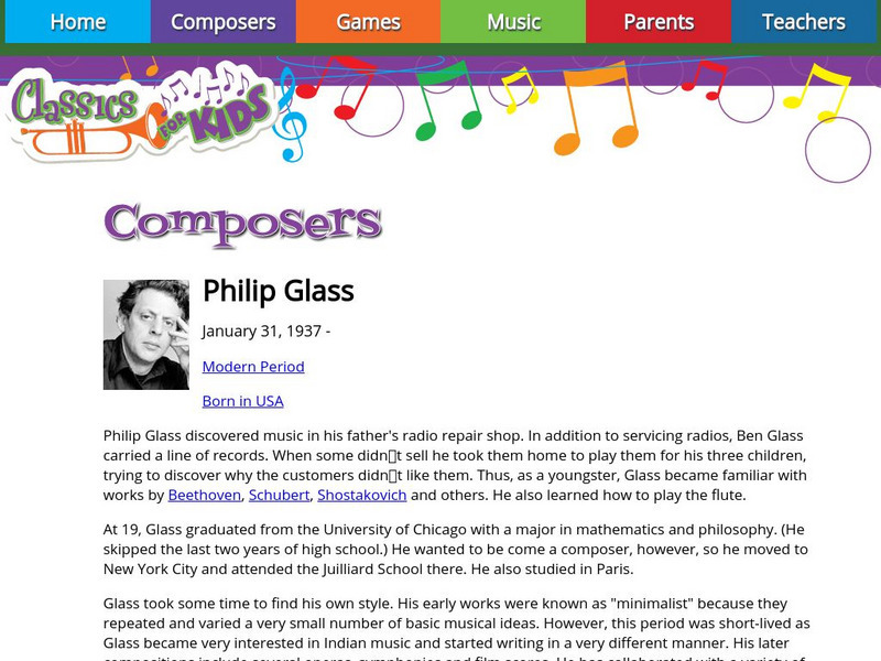 Classics for Kids: Philip Glass Handout