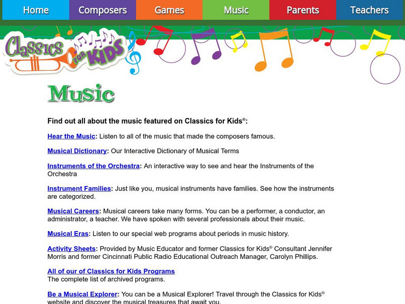 Classics for Kids: Music Website Classics for Kids: Music Website