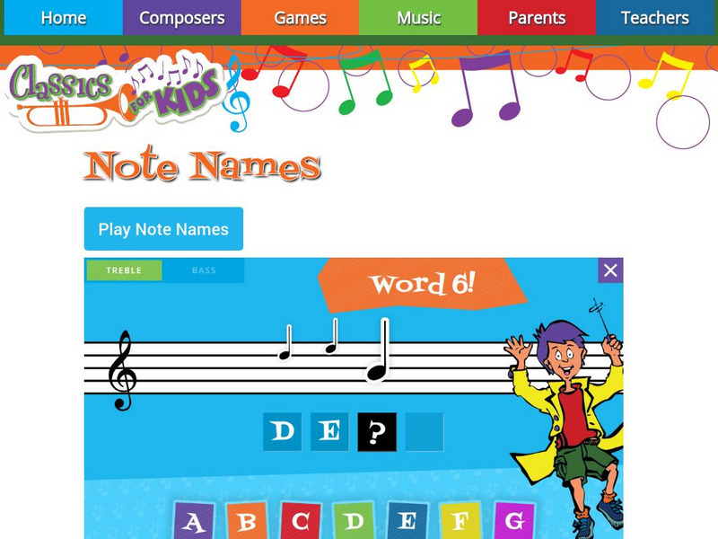 Classics for Kids: Note Name Game Interactive Classics for Kids: Note Name Game Interactive