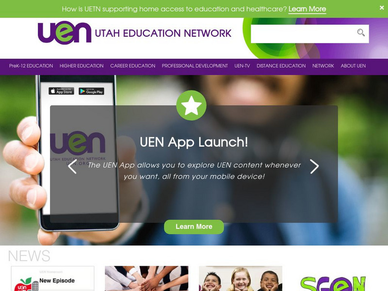 Uen: Utah Education Network Website