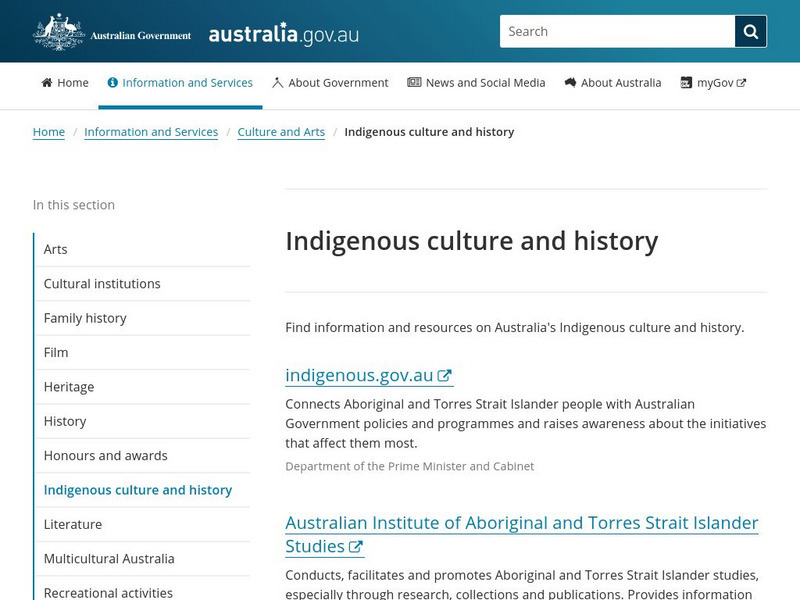 Australia: Australian Indigenous Cultural Heritage Website Australia: Australian Indigenous Cultural Heritage Website