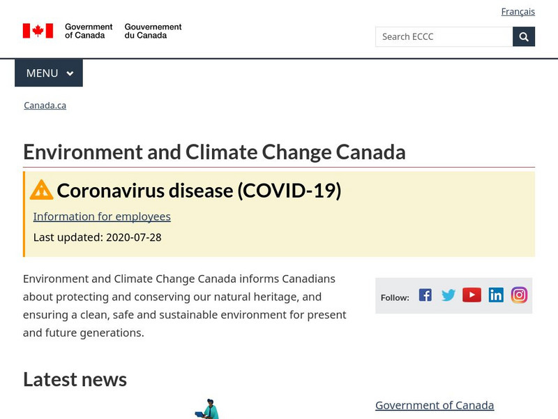 Canada: Department of Environment and Climate Change Canada Website Canada: Department of Environment and Climate Change Canada Website