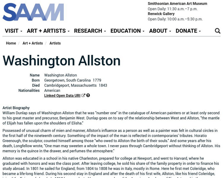 Smithsonian American Art Museum: Washington Allston Handout