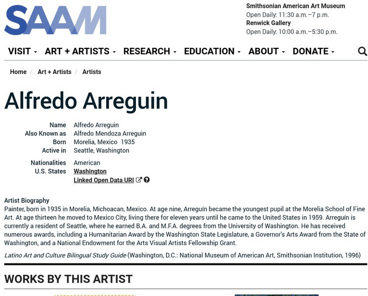 Smithsonian American Art Museum: Alfredo Arreguin Handout