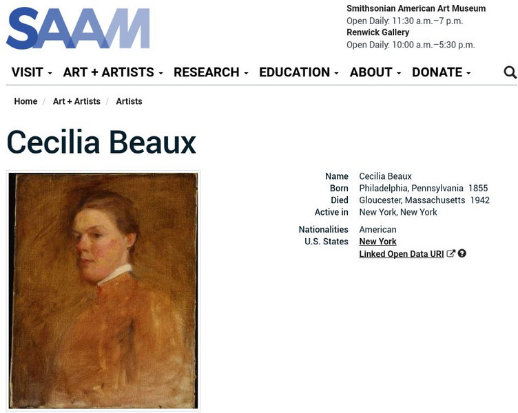 Smithsonian American Art Museum: Cecilia Beaux Handout
