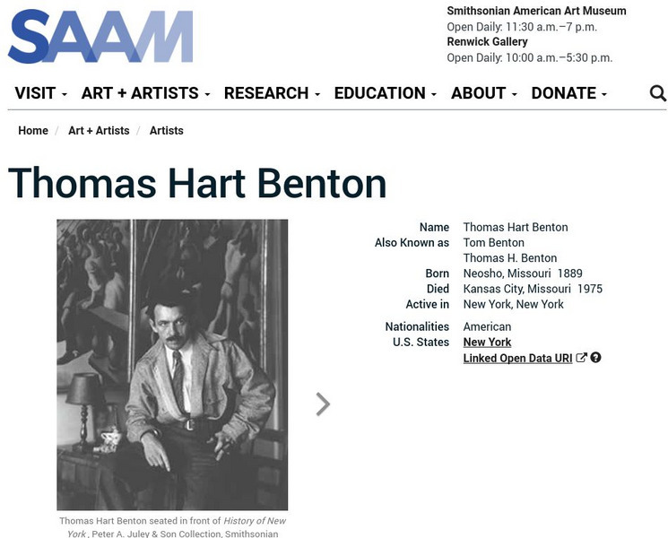 Smithsonian American Art Museum: Thomas Hart Benton Handout Smithsonian American Art Museum: Thomas Hart Benton Handout