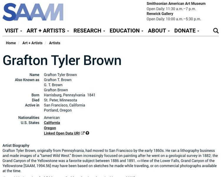 Smithsonian American Art Museum: Grafton Tyler Brown Handout