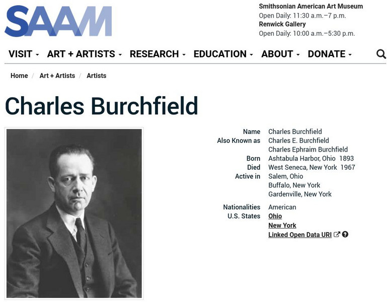 Smithsonian American Art Museum: Charles Burchfield Handout Smithsonian American Art Museum: Charles Burchfield Handout