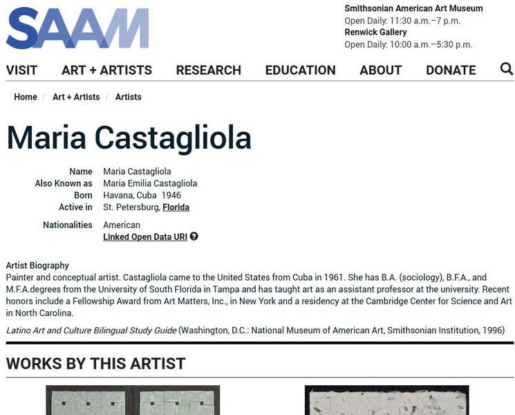 Smithsonian American Art Museum: Maria Castagliola Handout