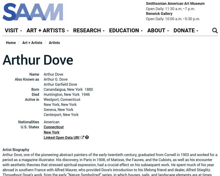 Smithsonian American Art Museum: Arthur Dove Handout