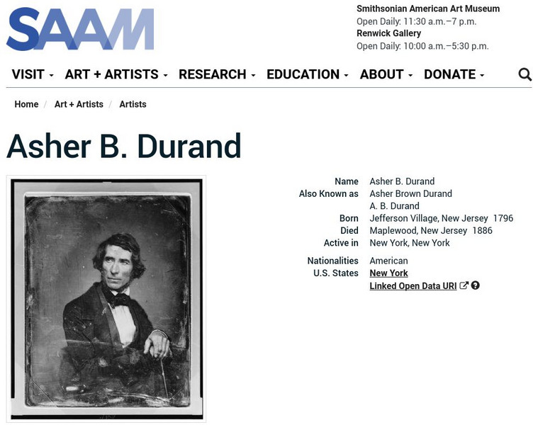 Smithsonian American Art Museum: Asher B. Durand Handout