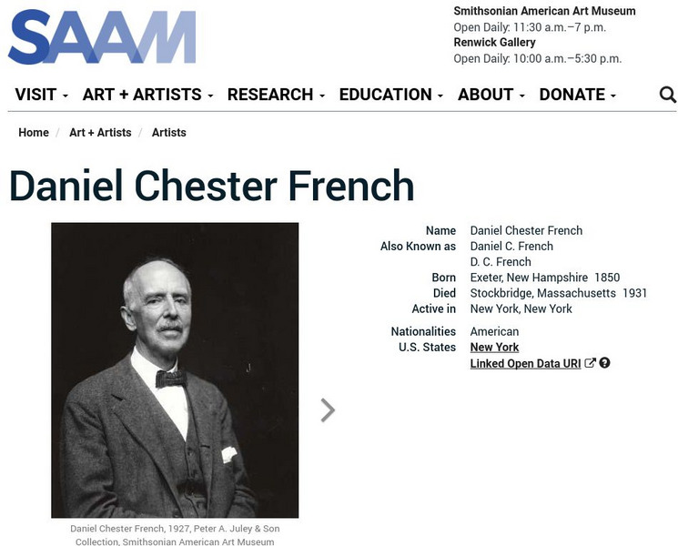 Smithsonian American Art Museum: Daniel Chester French Handout Smithsonian American Art Museum: Daniel Chester French Handout