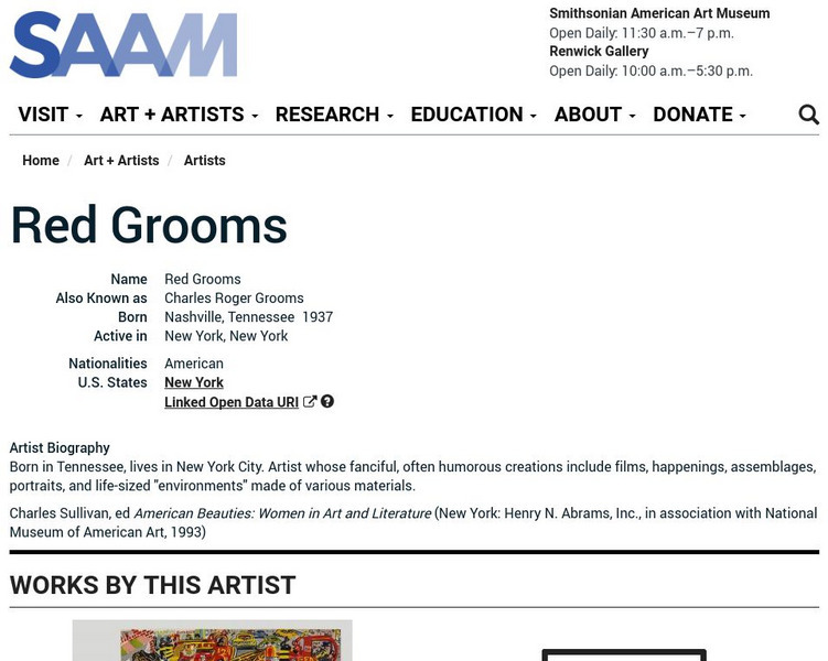 Smithsonian American Art Museum: Red Grooms Handout Smithsonian American Art Museum: Red Grooms Handout