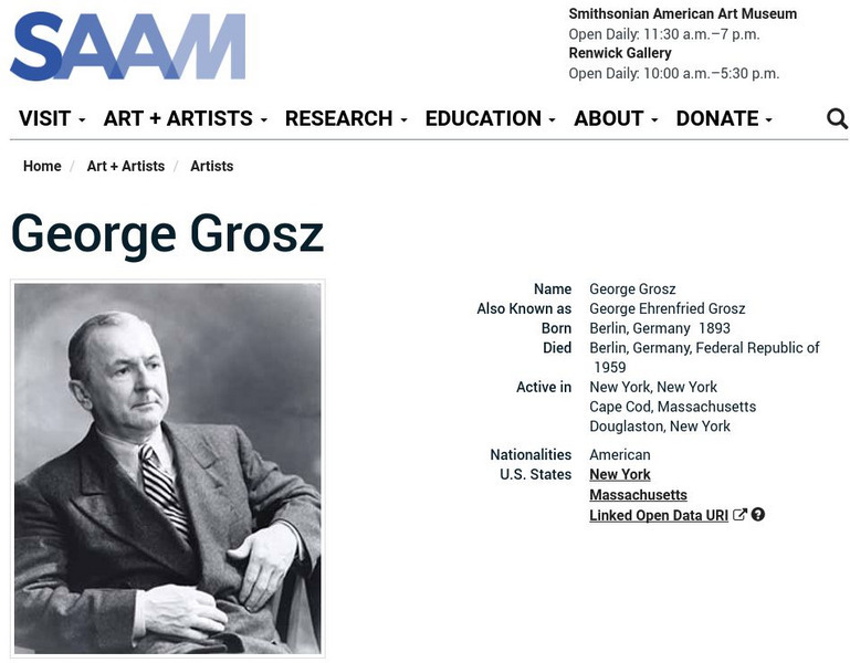 Smithsonian American Art Museum: George Grosz Handout Smithsonian American Art Museum: George Grosz Handout