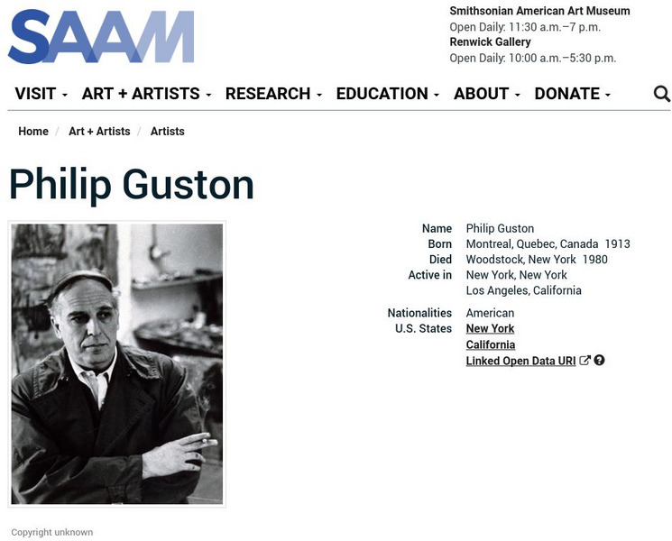 Smithsonian American Art Museum: Philip Guston Handout
