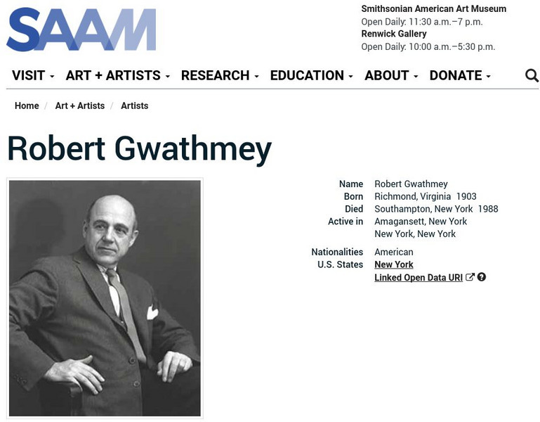 Smithsonian American Art Museum: Robert Gwathmey Handout Smithsonian American Art Museum: Robert Gwathmey Handout