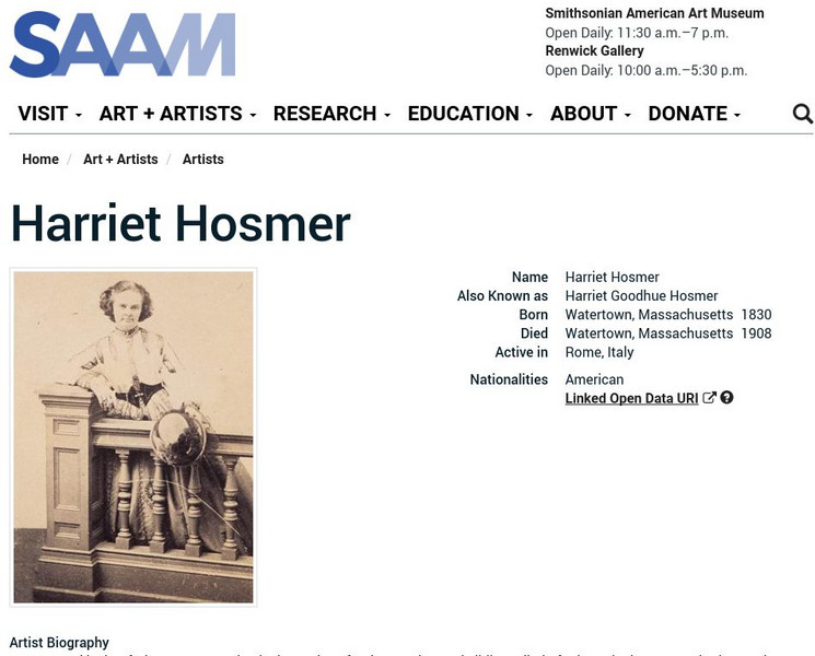Smithsonian American Art Museum: Harriet Hosmer Handout