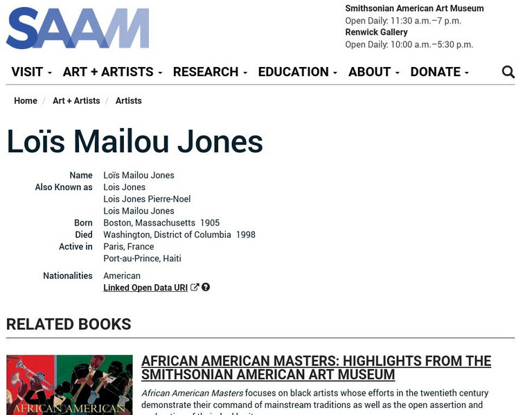 Smithsonian American Art Museum: Lois Mailou Jones Handout Smithsonian American Art Museum: Lois Mailou Jones Handout