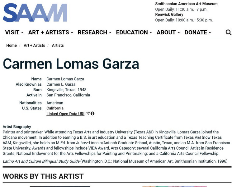 Smithsonian American Art Museum: Carmen Lomas Garza Handout