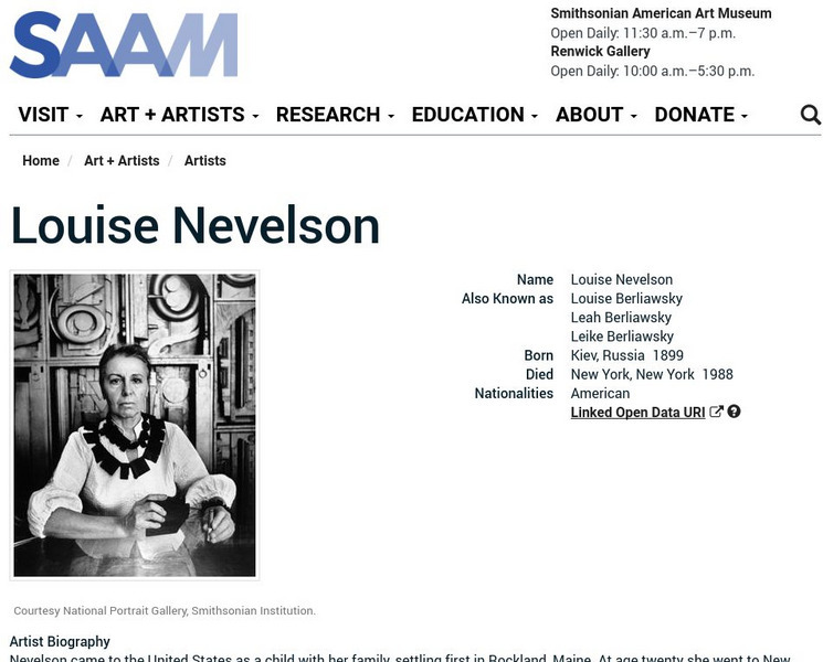 Smithsonian American Art Museum: Louise Nevelson Handout