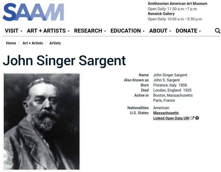 Smithsonian American Art Museum: John Singer Sargent Handout
