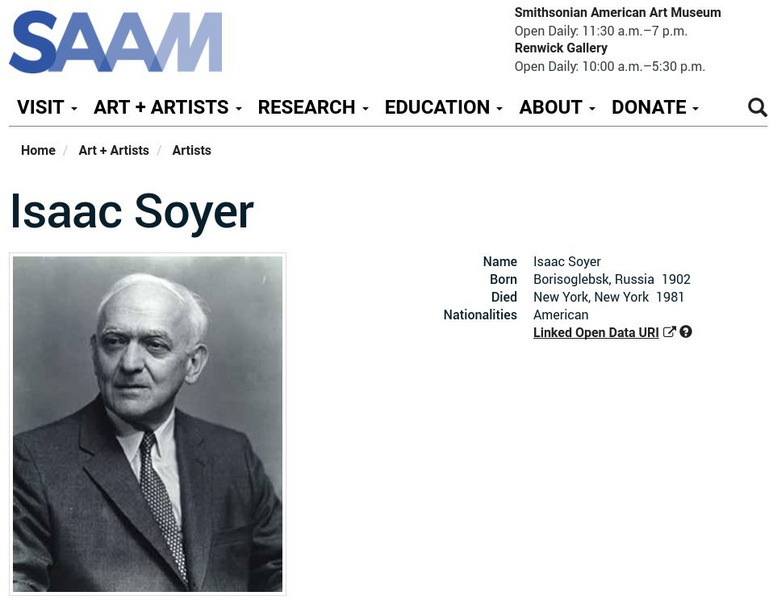 Smithsonian American Art Museum: Isaac Soyer Handout