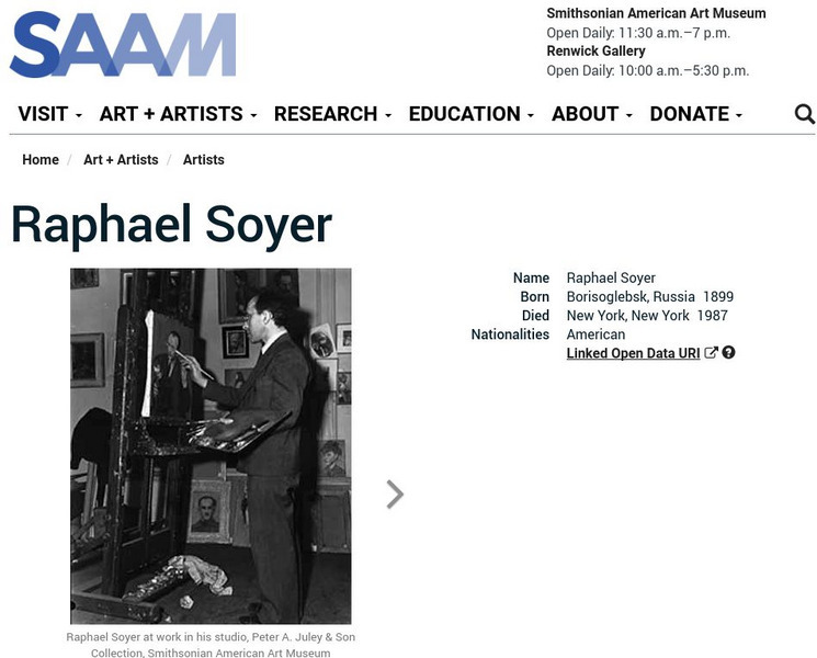 Smithsonian American Art Museum: Raphael Soyer Handout