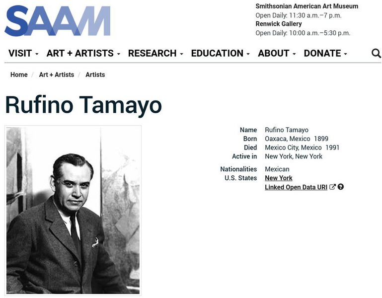 Smithsonian American Art Museum: Rufino Tamayo Handout
