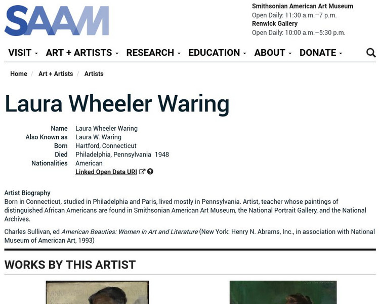 Smithsonian American Art Museum: Laura Wheeler Waring Handout