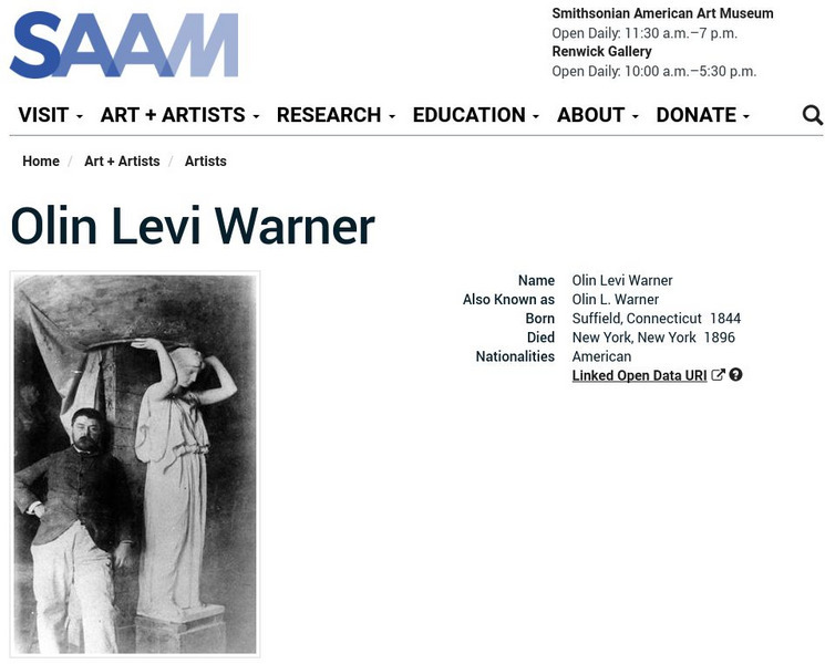 Smithsonian American Art Museum: Olin Levi Warner Handout Smithsonian American Art Museum: Olin Levi Warner Handout