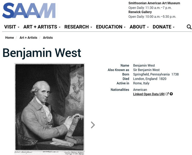 Smithsonian American Art Museum: Benjamin West Handout Smithsonian American Art Museum: Benjamin West Handout