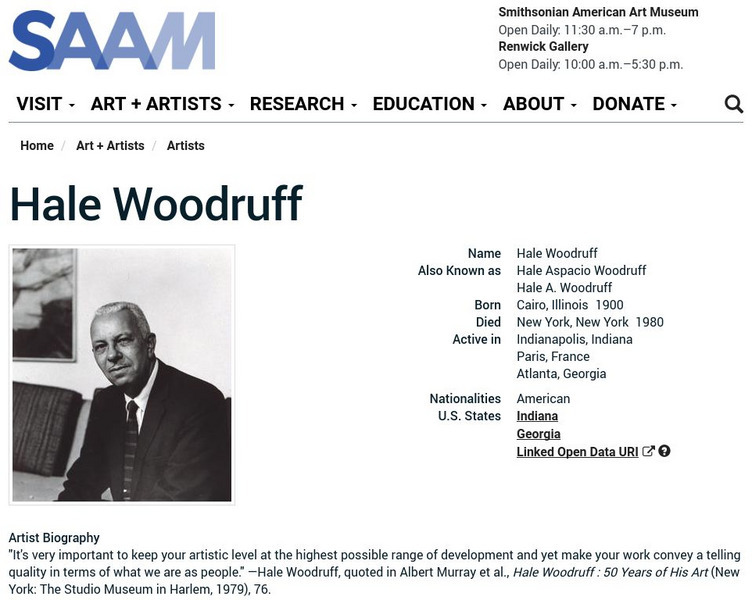 Smithsonian American Art Museum: Hale Woodruff Handout Smithsonian American Art Museum: Hale Woodruff Handout