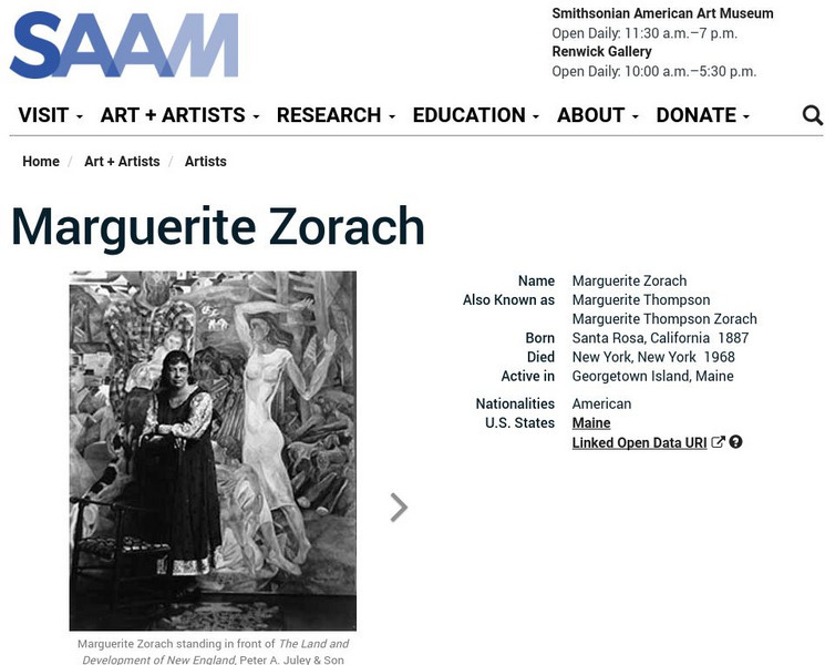 Smithsonian American Art Museum: Marguerite Thompson Zorach Handout