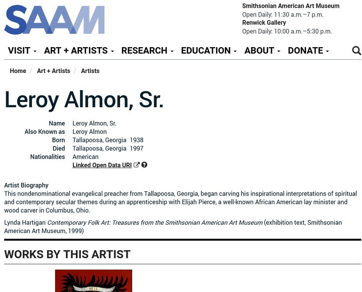 Smithsonian American Art Museum: Leroy Almon, Sr. Handout Smithsonian American Art Museum: Leroy Almon, Sr. Handout