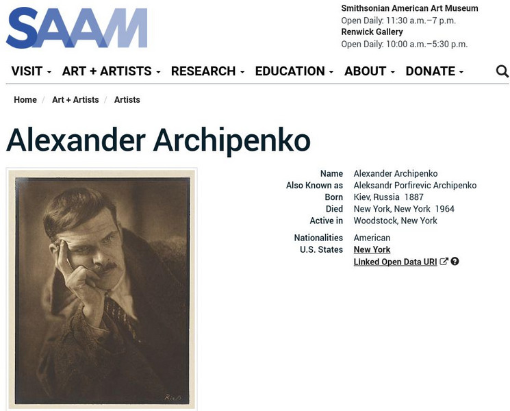 Smithsonian American Art Museum: Alexander Archipenko Handout Smithsonian American Art Museum: Alexander Archipenko Handout