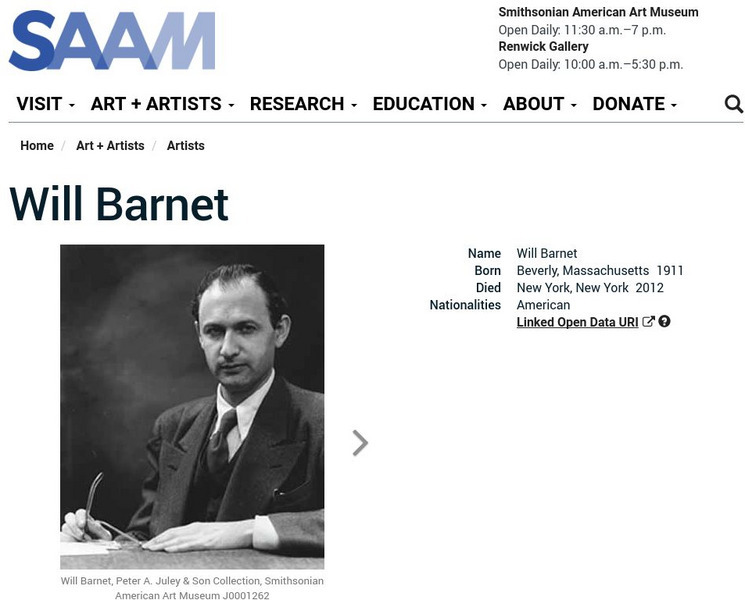 Smithsonian American Art Museum: Will Barnet Handout Smithsonian American Art Museum: Will Barnet Handout