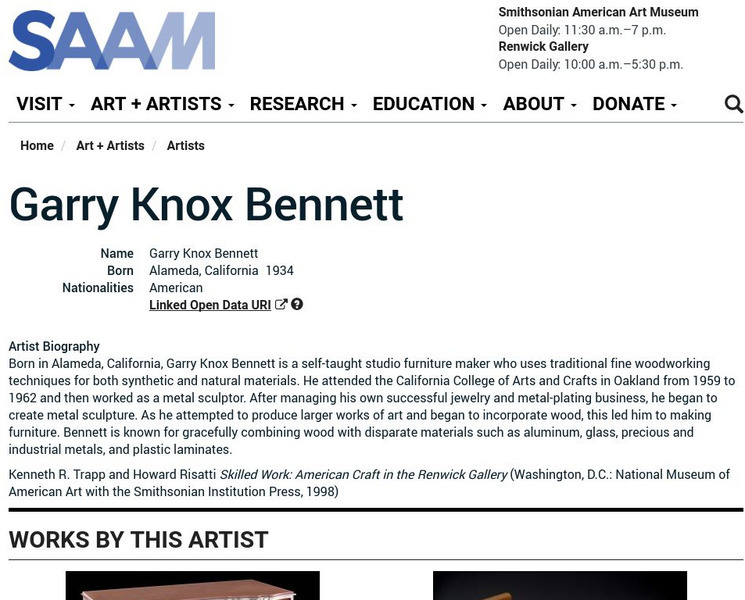 Smithsonian American Art Museum: Garry Knox Bennett Handout