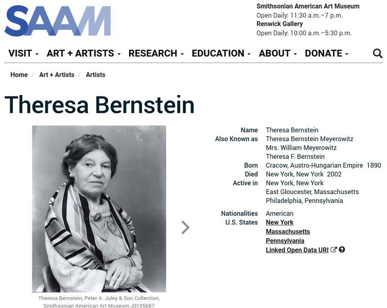 Smithsonian American Art Museum: Theresa Bernstein Handout Smithsonian American Art Museum: Theresa Bernstein Handout