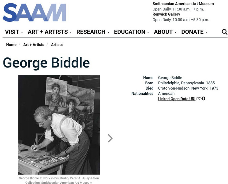 Smithsonian American Art Museum: George Biddle Handout Smithsonian American Art Museum: George Biddle Handout