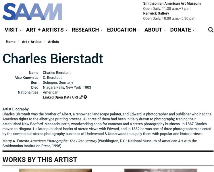 Smithsonian American Art Museum: Charles Bierstadt Handout