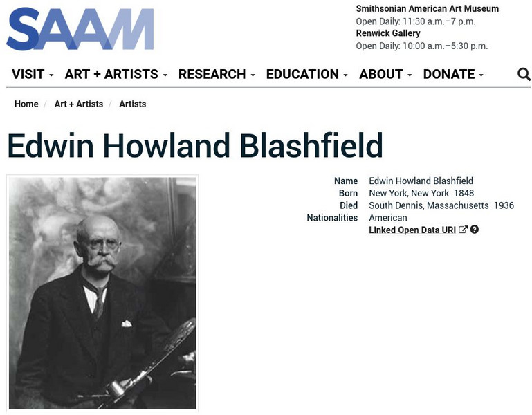 Smithsonian American Art Museum: Edwin Howland Blashfield Handout Smithsonian American Art Museum: Edwin Howland Blashfield Handout