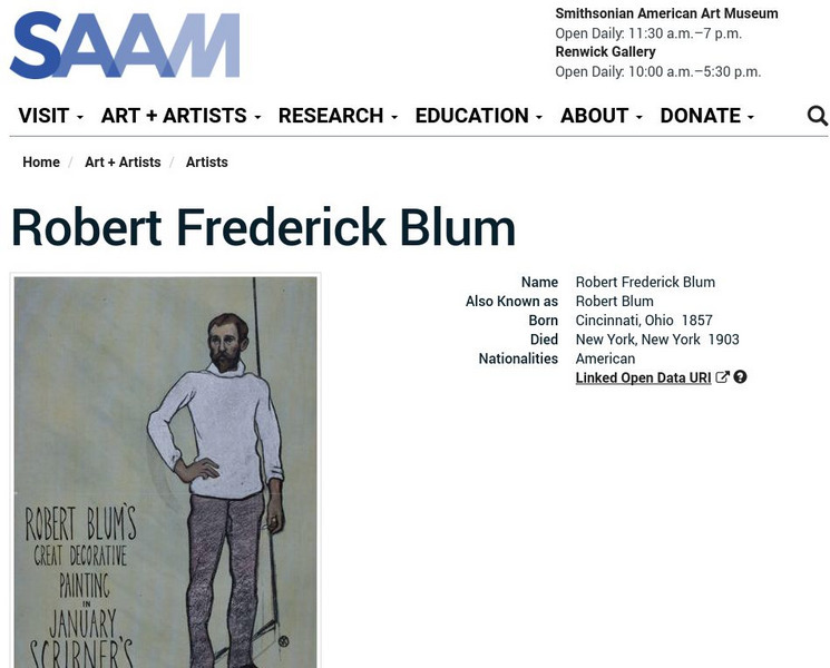 Smithsonian American Art Museum: Robert Frederick Blum Handout Smithsonian American Art Museum: Robert Frederick Blum Handout