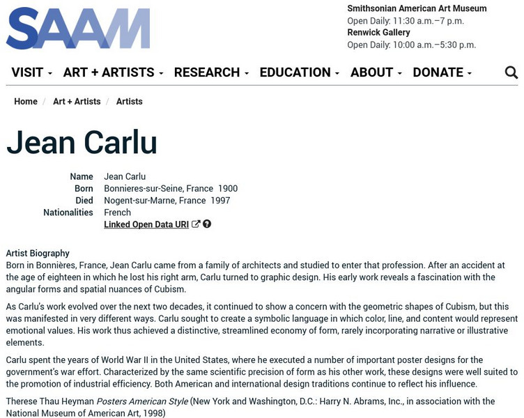 Smithsonian American Art Museum: Jean Carlu Handout Smithsonian American Art Museum: Jean Carlu Handout