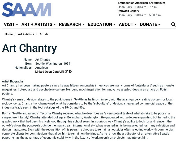 Smithsonian American Art Museum: Art Chantry Handout Smithsonian American Art Museum: Art Chantry Handout