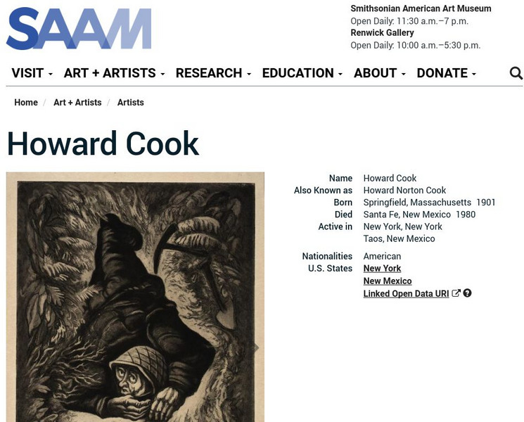 Smithsonian American Art Museum: Howard Cook Handout Smithsonian American Art Museum: Howard Cook Handout